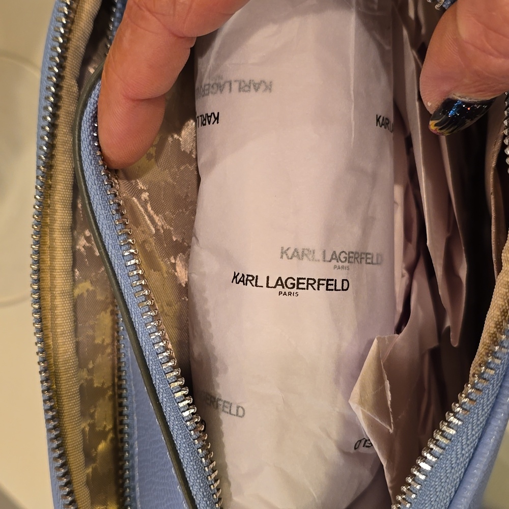 Karl Lagerfeld Light Blue Crossbody Set NWT - Picture 9 of 14